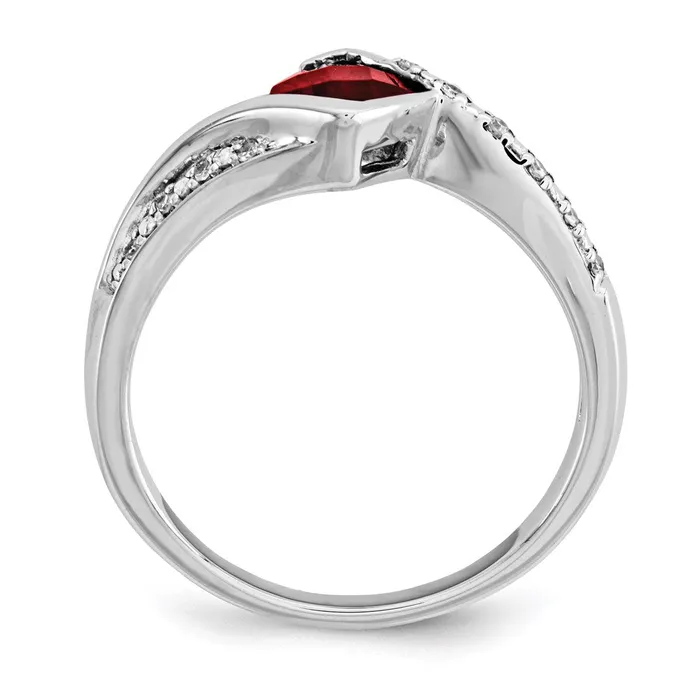 14K White Gold Real Diamond u0026 Garnet Ring Goldia Rings