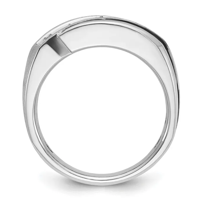 14k White Gold with Black Rhodium Mens Satin Diamond Ring Mounting Goldia Rings