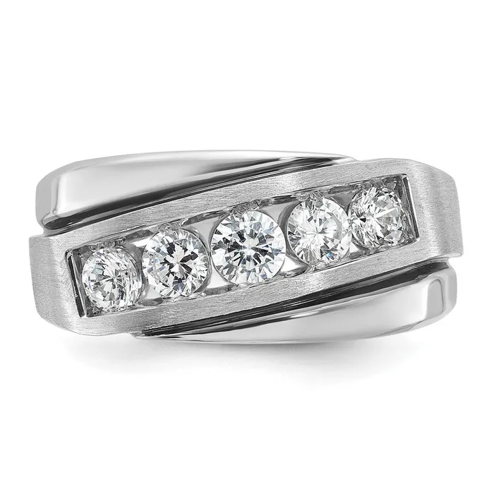 14k White Gold with Black Rhodium Mens Satin Diamond Ring Mounting Goldia Rings
