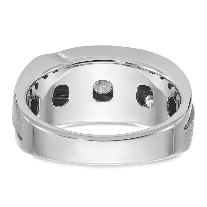 14k White Gold with Black Rhodium Mens Satin Diamond Ring Mounting Goldia Rings