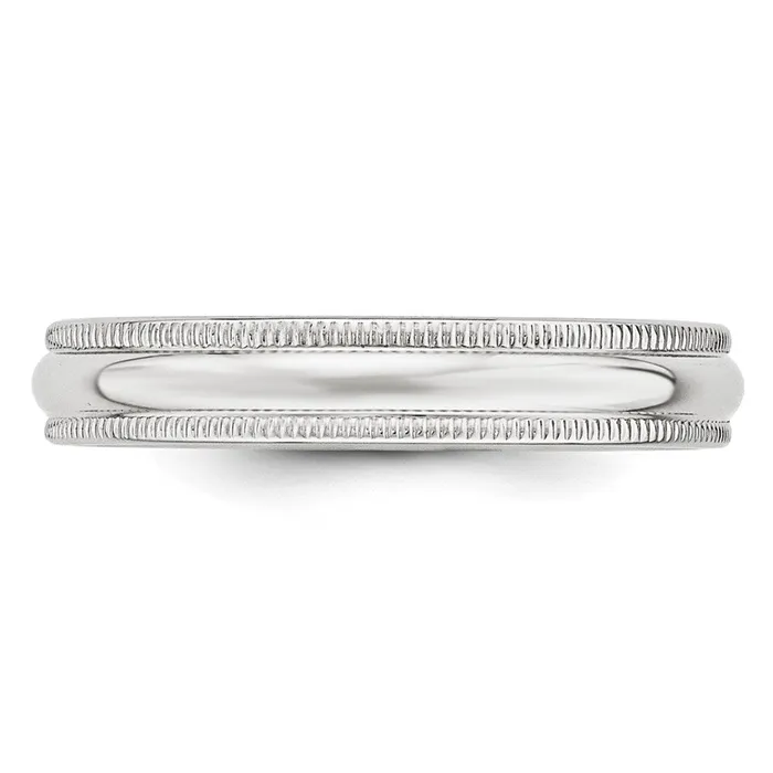 Goldia Rings Solid 10K White Gold 4mm Milgrain Half Round MensWomens Wedding Band Ring Size 125 Goldia Rings Solid 10K White Gold 4mm Milgrain Half Round MensWomens Wedding Band Ring Size 125