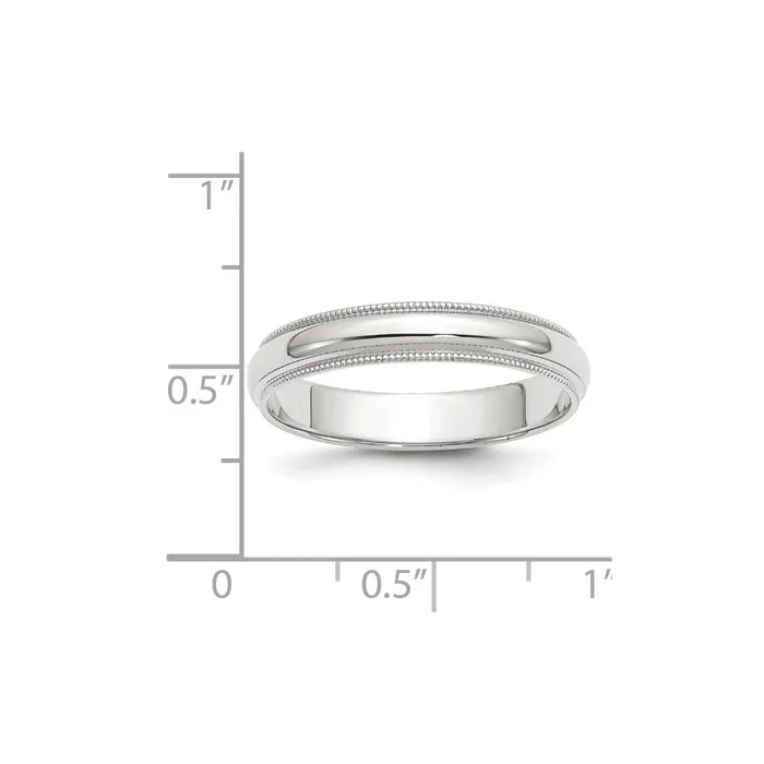 Goldia Rings Solid 10K White Gold 4mm Milgrain Half Round MensWomens Wedding Band Ring Size 125 Goldia Rings Solid 10K White Gold 4mm Milgrain Half Round MensWomens Wedding Band Ring Size 125