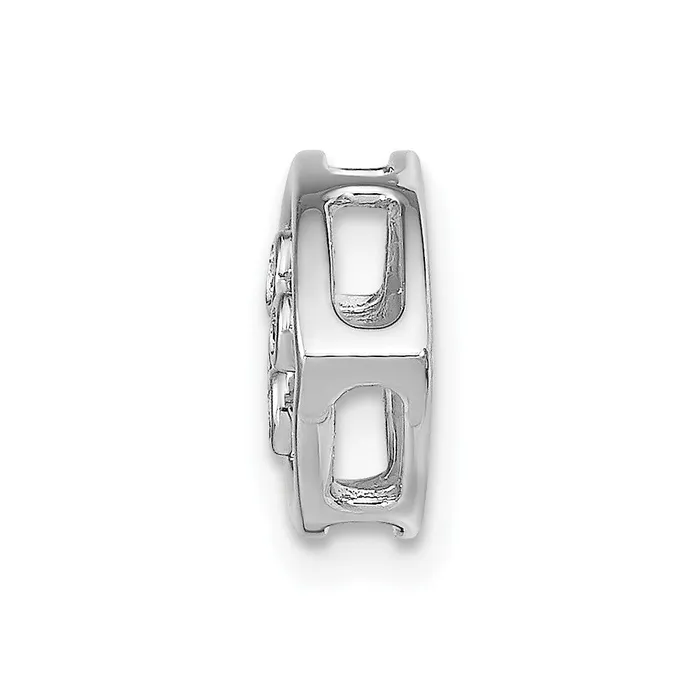 Solid 14k White Gold Fancy Simulated CZ Chain Slide Goldia Necklaces