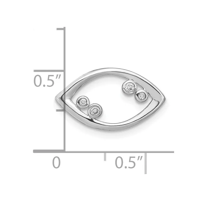 Solid 14k White Gold Fancy Simulated CZ Chain Slide Goldia Necklaces