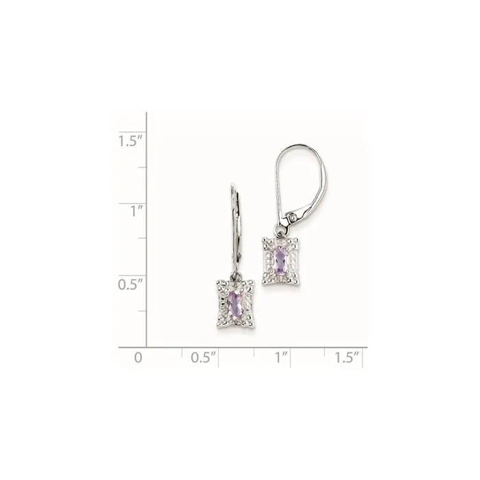 Sterling Silver Pink Quartz Diamond Earrings Goldia Earrings
