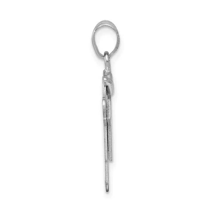 Charm Necklaces 14k White Gold Small Boy wHat on Right Engravable Charm TreasureFineJewelers