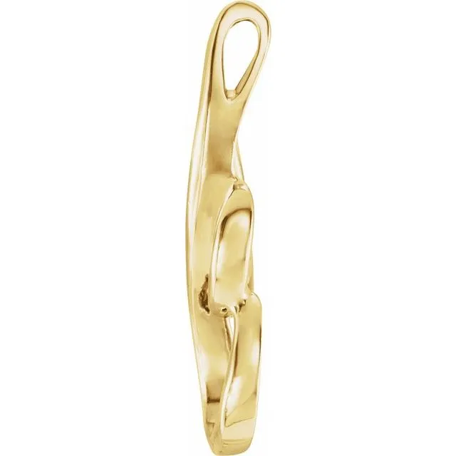 PreStyled Sets 14K Yellow Gold 22x85 mm Freeform Pendant TreasureFineJewelers
