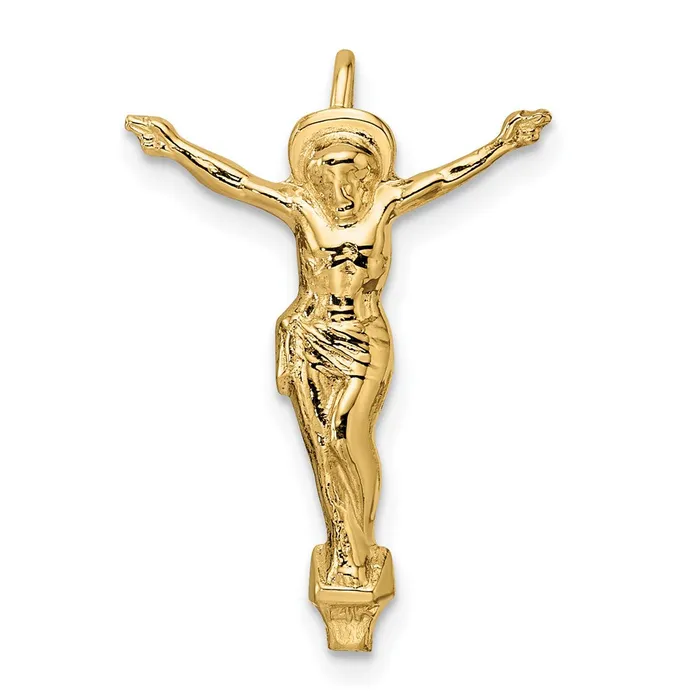 PreStyled Sets TreasureFineJewelers 14k Yellow Gold Polished Solid Risen Christ Chain Slide PreStyled Sets TreasureFineJewelers 14k Yellow Gold Polished Solid Risen Christ Chain Slide