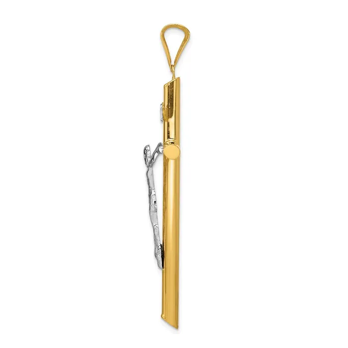 Rings 14k TwoTone Polished Crucifix Pendant TreasureFineJewelers
