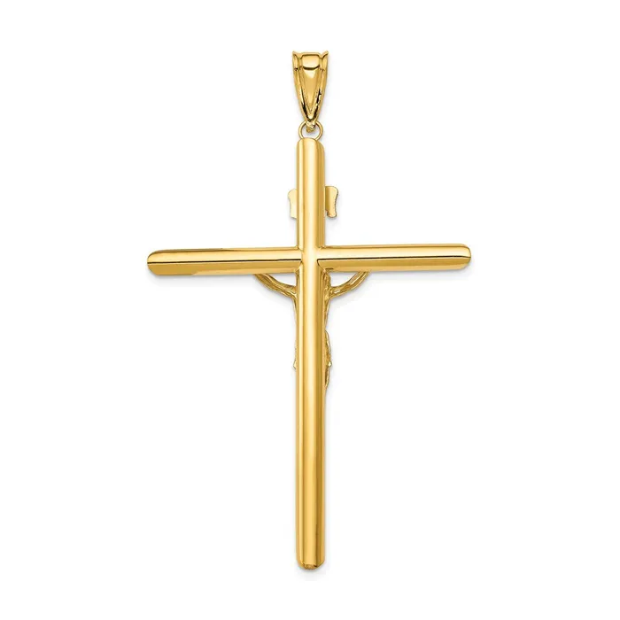 Rings 14k TwoTone Polished Crucifix Pendant TreasureFineJewelers