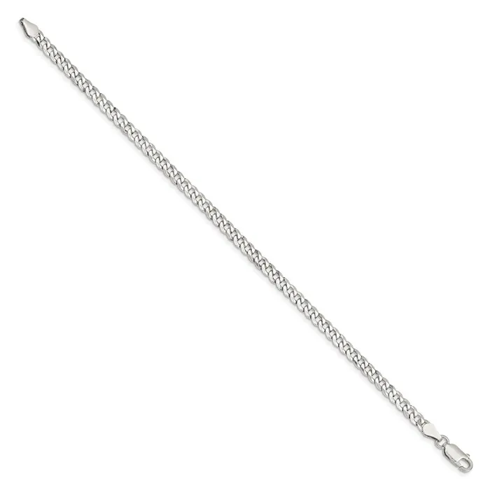 Rings TreasureFineJewelers Sterling Silver 4mm Beveled Curb Chain