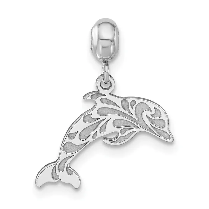 Rings TreasureFineJewelers Sterling Silver Rhodiumplated MeMi Dolphin Charm