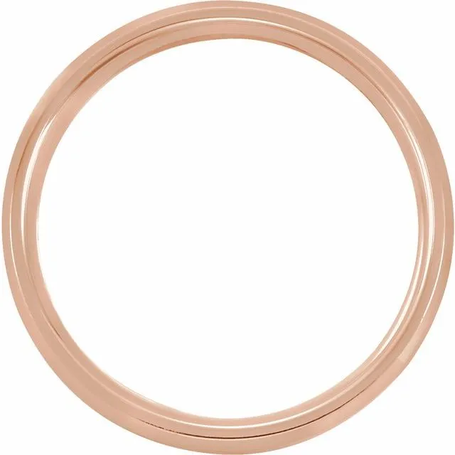 TreasureFineJewelers 14K Rose Gold 5 mm ComfortFit Beveled Edge Band With Satin Finish Rings