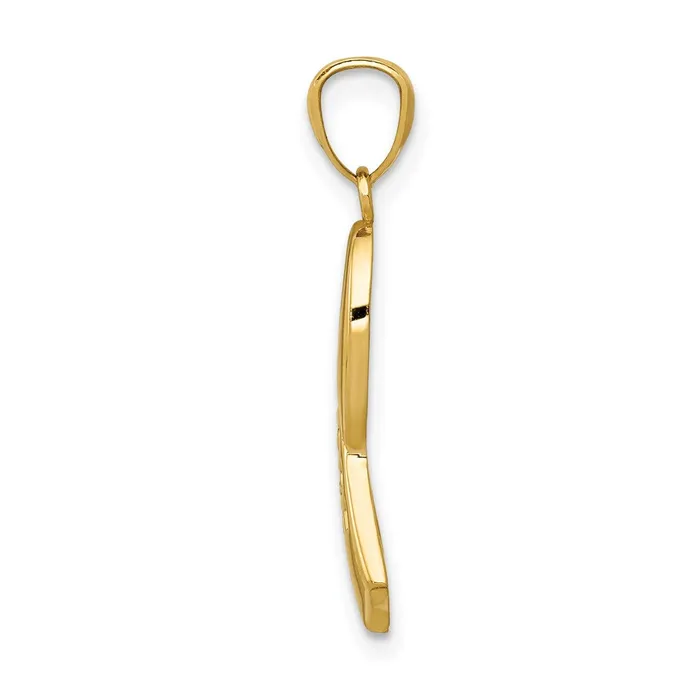 TreasureFineJewelers 14k Yellow Gold Gold Polished HOPE Ribbon Pendant PreStyled Sets