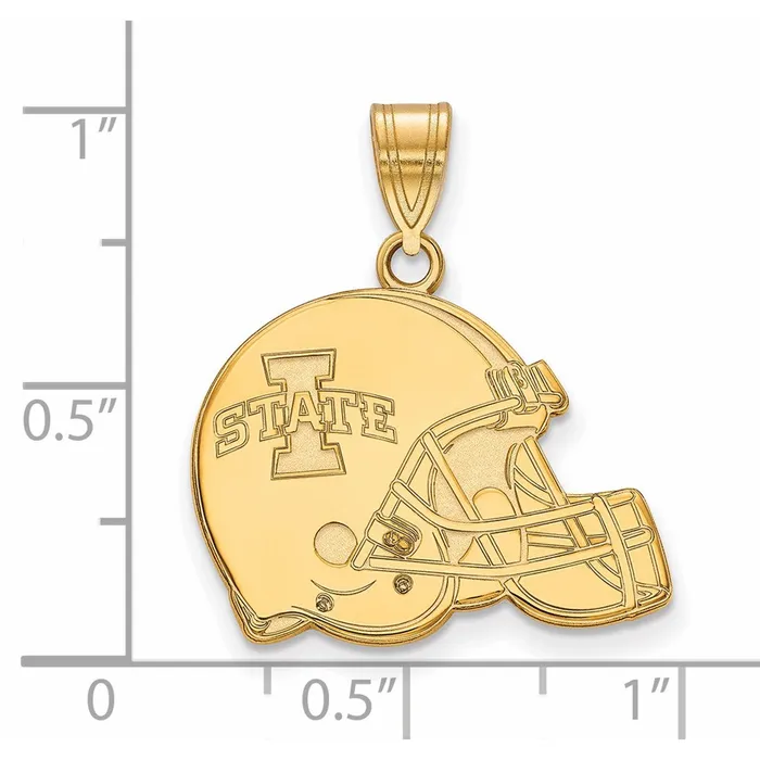 TreasureFineJewelers PreStyled Sets 14k Gold Iowa State University Football Helmet Pendant