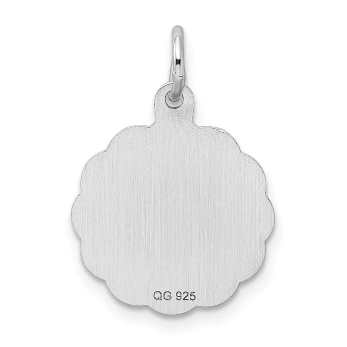 TreasureFineJewelers Rings Sterling Silver Rhodiumplated Graduation Day Disc Charm