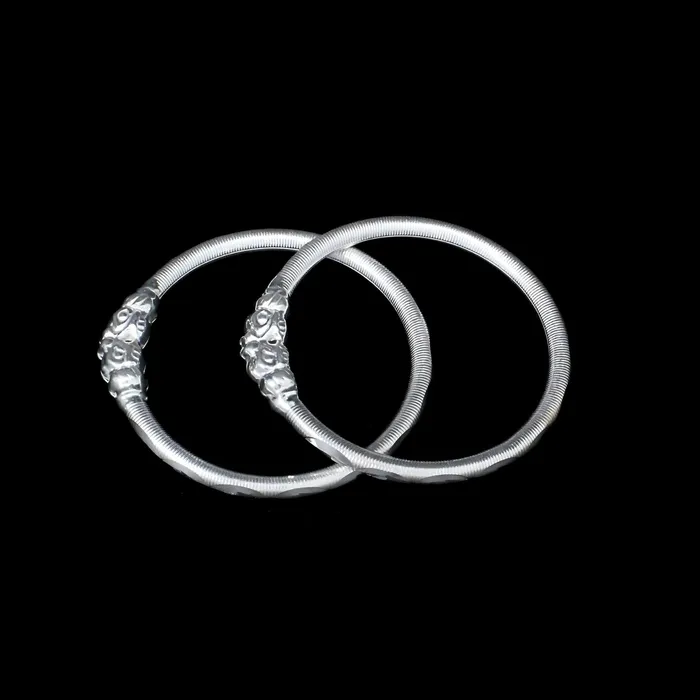 Bracelets Karizma Jewels Real Sterling Silver Shiny Design Kids Kada Bangles Bracelet Pair 37 CM