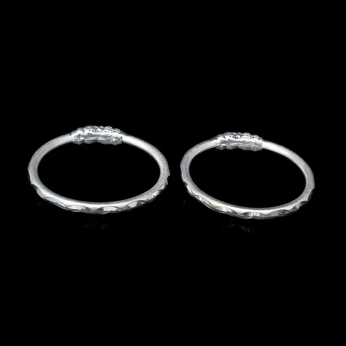 Bracelets Karizma Jewels Real Sterling Silver Shiny Design Kids Kada Bangles Bracelet Pair 37 CM