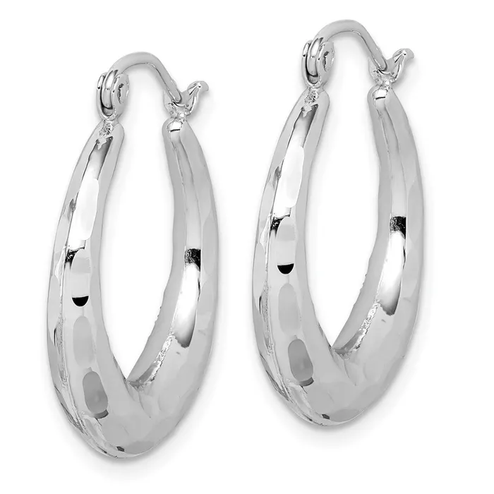 Earrings WB Choice Jewelry 10k White Gold Polished DC Hoop EarringsWBC10ER289W Earrings WB Choice Jewelry 10k White Gold Polished DC Hoop EarringsWBC10ER289W