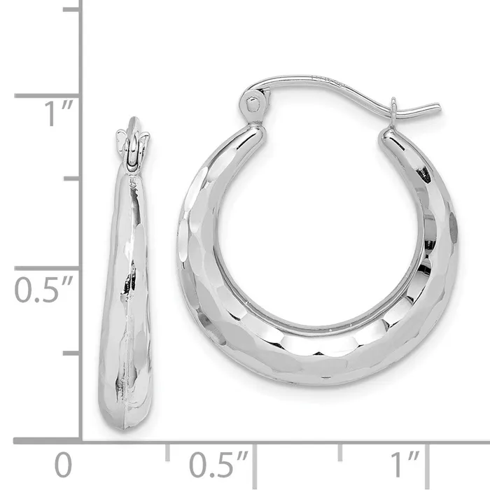 Earrings WB Choice Jewelry 10k White Gold Polished DC Hoop EarringsWBC10ER289W Earrings WB Choice Jewelry 10k White Gold Polished DC Hoop EarringsWBC10ER289W