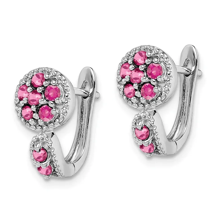 Earrings WB Choice Jewelry Sterling Silver Rhodiumplated Pink Tourmaline Hinged EarringsWBCQE10113PT Earrings WB Choice Jewelry Sterling Silver Rhodiumplated Pink Tourmaline Hinged EarringsWBCQE10113PT