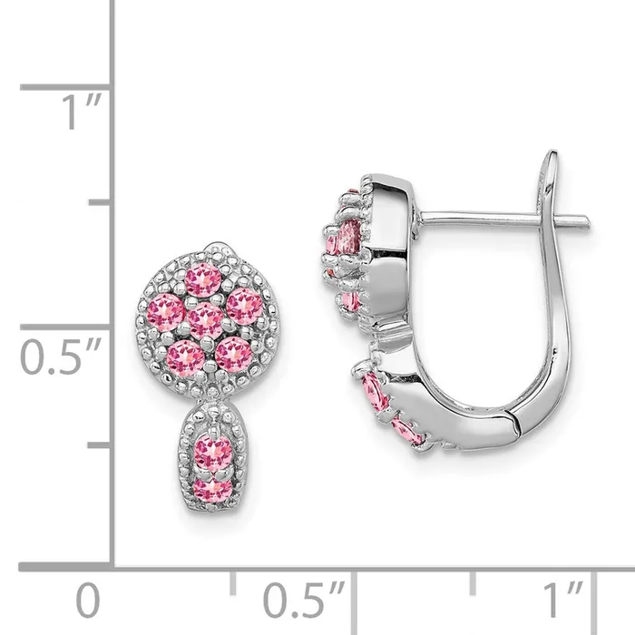 Earrings WB Choice Jewelry Sterling Silver Rhodiumplated Pink Tourmaline Hinged EarringsWBCQE10113PT Earrings WB Choice Jewelry Sterling Silver Rhodiumplated Pink Tourmaline Hinged EarringsWBCQE10113PT