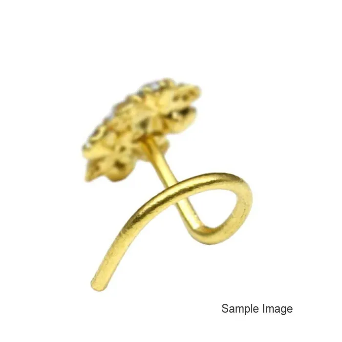 Karizma Jewels Rings Indian Stylish Fake Gold Plated Nose ring White CZ Twisted nose ring L Bend