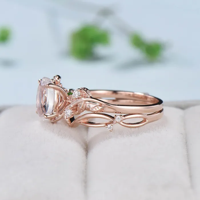 Rings PENFINE Rainbow blue moonstone ring Nature Inspired Leaf moonstone gold wedding ring set twig engagement ring vintage unique promise ring for women Rings PENFINE Rainbow blue moonstone ring Nature Inspired Leaf moonstone gold wedding ring set twig engagement ring vintage unique promise ring for women