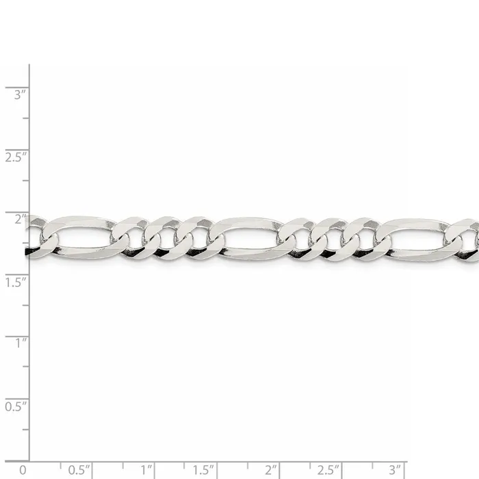 Rings Sterling Silver 85mm Lightweight Flat Figaro ChainWBCQMB22020 WB Choice Jewelry Rings Sterling Silver 85mm Lightweight Flat Figaro ChainWBCQMB22020 WB Choice Jewelry