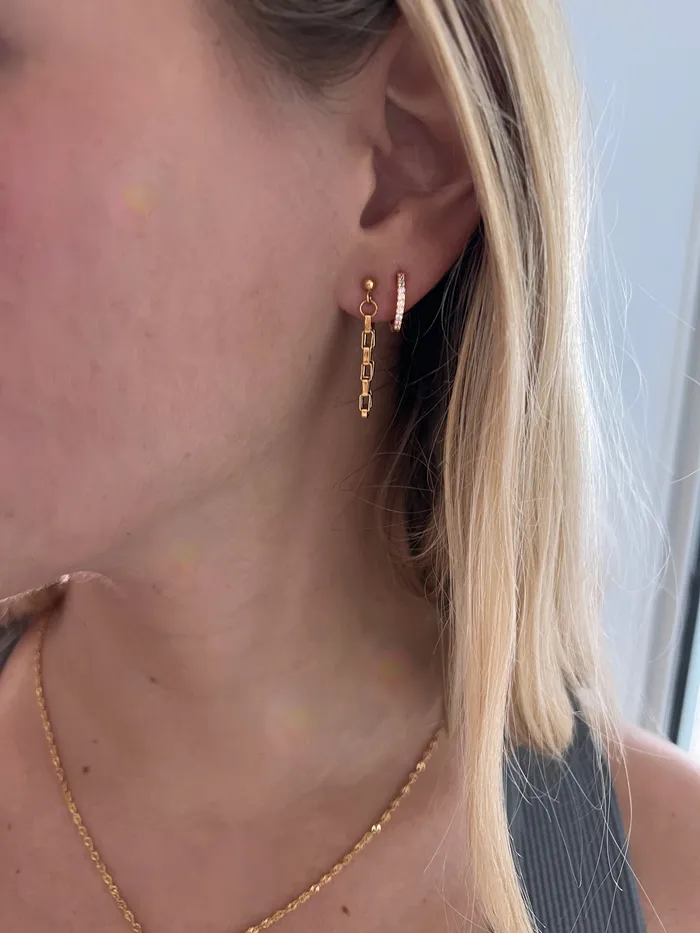 Earrings drop chain hoop bubs sass