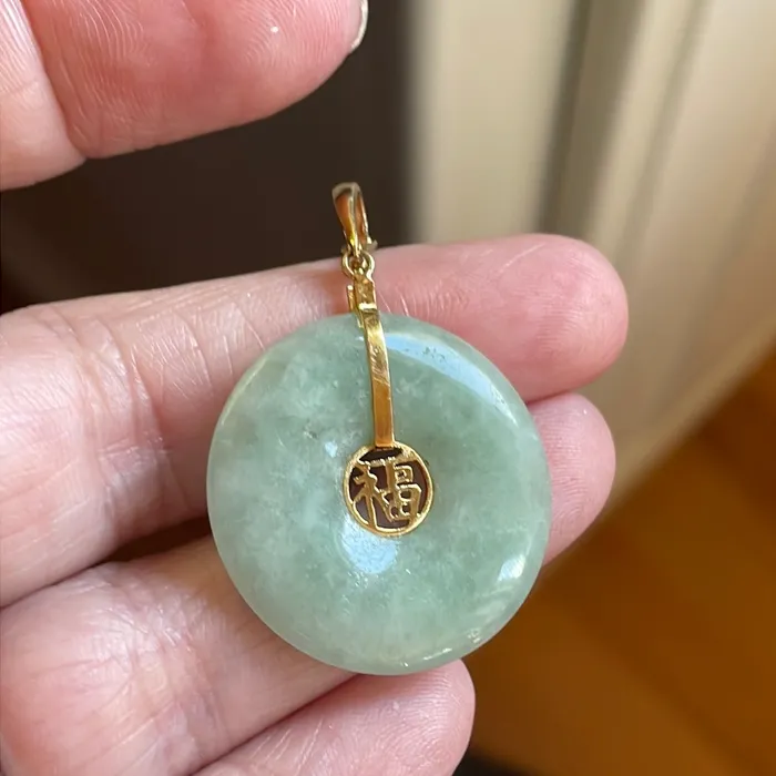 Jade Pendant Good Fortune 14k Gold Vintage Vintage Paris Jewelry PreStyled Sets Jade Pendant Good Fortune 14k Gold Vintage Vintage Paris Jewelry PreStyled Sets