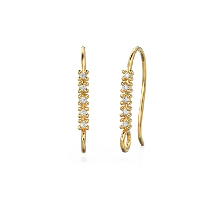 1 Diamond Set Ear Wires Finding 1645mm 21 GAUGE 14k 18k Solid Gold Brilliant Round Diamond Earring Jalvi Co Earrings 1 Diamond Set Ear Wires Finding 1645mm 21 GAUGE 14k 18k Solid Gold Brilliant Round Diamond Earring Jalvi Co Earrings