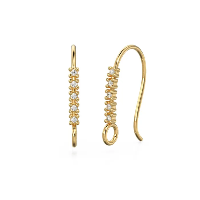 1 Diamond Set Ear Wires Finding 1645mm 21 GAUGE 14k 18k Solid Gold Brilliant Round Diamond Earring Jalvi Co Earrings 1 Diamond Set Ear Wires Finding 1645mm 21 GAUGE 14k 18k Solid Gold Brilliant Round Diamond Earring Jalvi Co Earrings