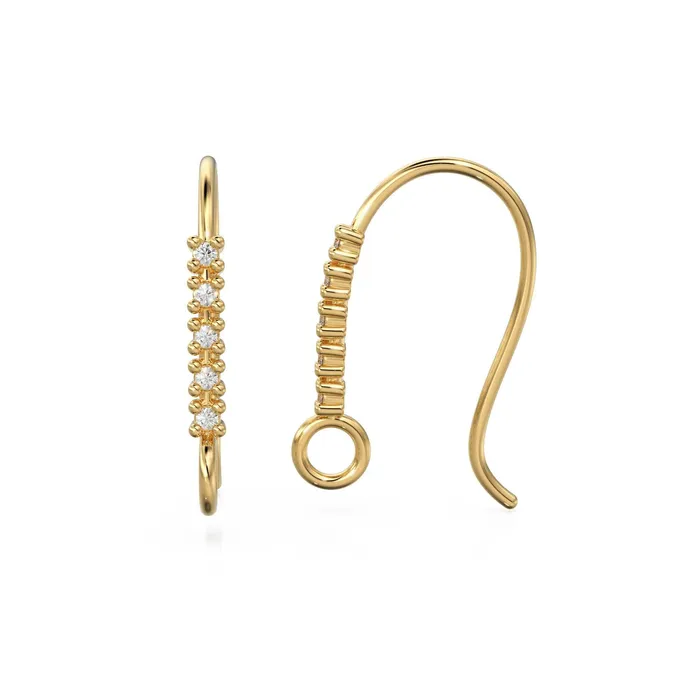 1 Diamond Set Ear Wires Finding 1645mm 21 GAUGE 14k 18k Solid Gold Brilliant Round Diamond Earring Jalvi Co Earrings 1 Diamond Set Ear Wires Finding 1645mm 21 GAUGE 14k 18k Solid Gold Brilliant Round Diamond Earring Jalvi Co Earrings
