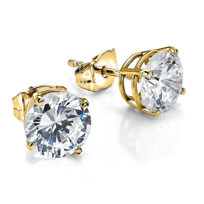 14kt Yellow Gold Cubic Zirconia Studs Independent Jewellers PreStyled Sets