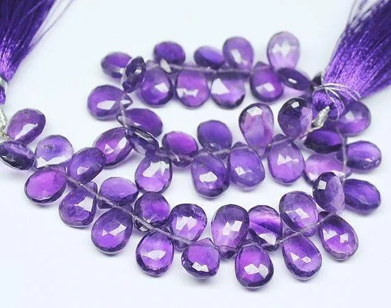 Beads Supplies USA Earrings Natural African Purple Amethyst Faceted Pear Drop Gemstone Beads 8 11mm 12mm Beads Supplies USA Earrings Natural African Purple Amethyst Faceted Pear Drop Gemstone Beads 8 11mm 12mm