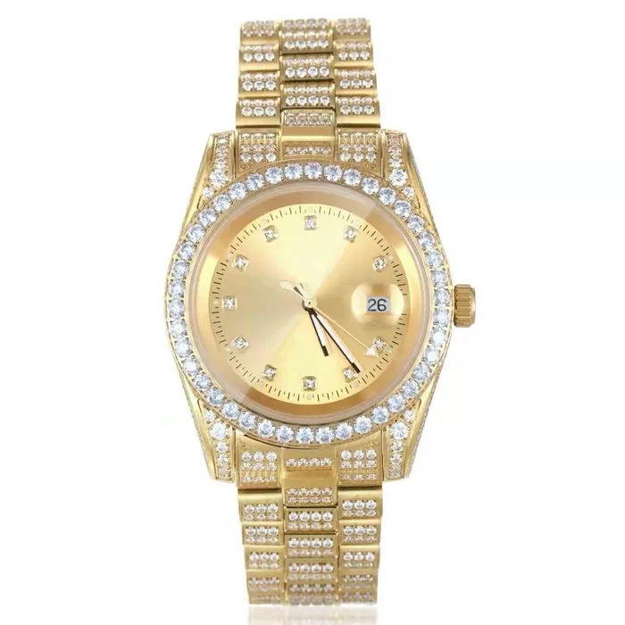 Bling Proud PreStyled Sets THE GOLDEN TIME Iced Out Diamond Presidential Watch in 18K Gold