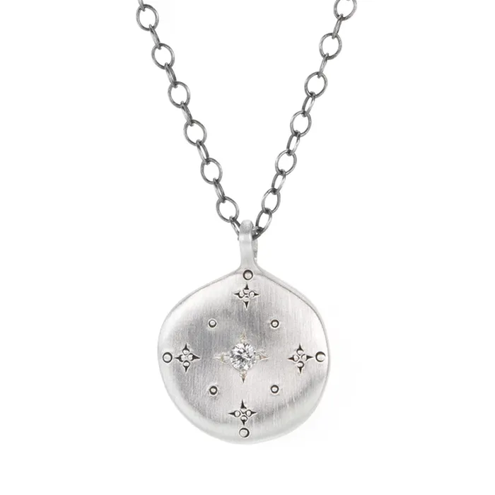 Diamond New Moon Pendant Necklace Adel Chefridi Necklaces