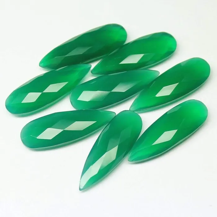 Earrings Beads Supplies USA 30x10mm 2pc Natural Green Onyx Faceted Pear Drop Beads Earrings Beads Supplies USA 30x10mm 2pc Natural Green Onyx Faceted Pear Drop Beads
