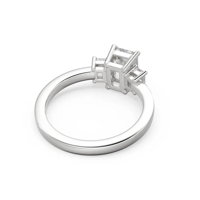GIA Emerald Cut Diamond Three Stone Engagement Ring Certified Diamond Proposal Ring Handmade Wedding Ring Certified GIA Diamond Ring Jalvi Co Rings