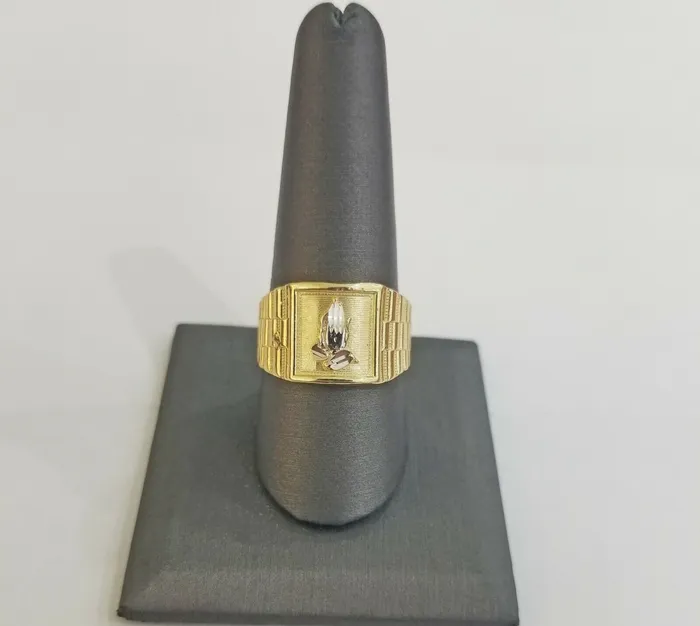 Globalwatches10 Rings 10k Mens yellow Gold prying hand Ring Sizable casual gold squared ring 10kt Globalwatches10 Rings 10k Mens yellow Gold prying hand Ring Sizable casual gold squared ring 10kt