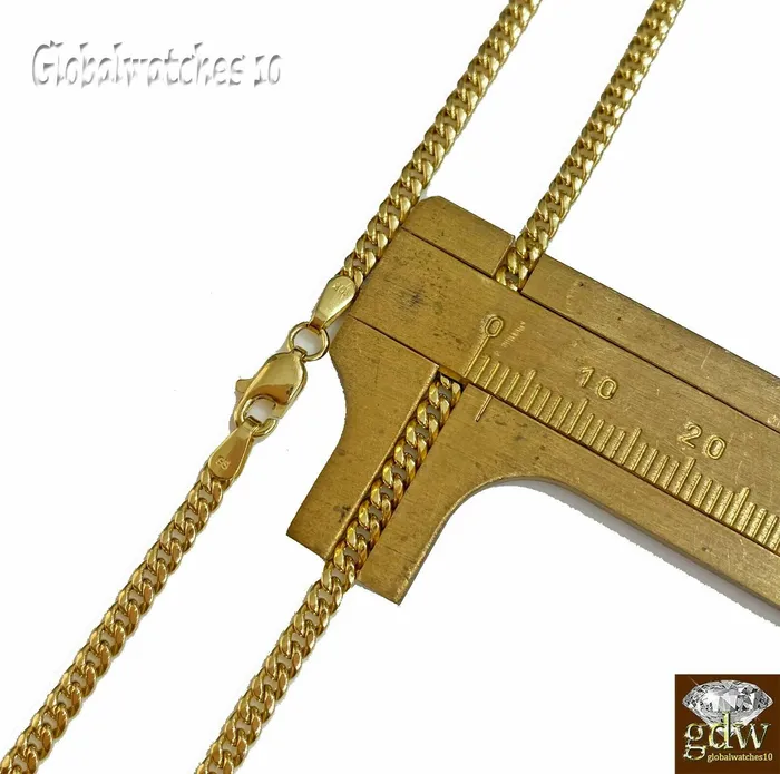 Gold and Diamond PreStyled Sets 10k Gold Key Charm Pendant with Miami Cuban Chain in 20 22 24 26 inchReal Gold