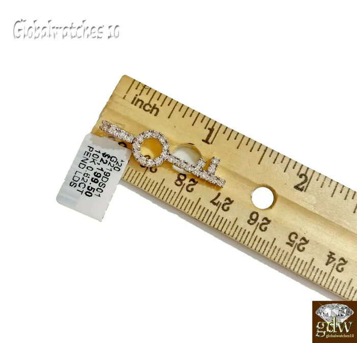 Gold and Diamond PreStyled Sets 10k Gold Key Charm Pendant with Miami Cuban Chain in 20 22 24 26 inchReal Gold