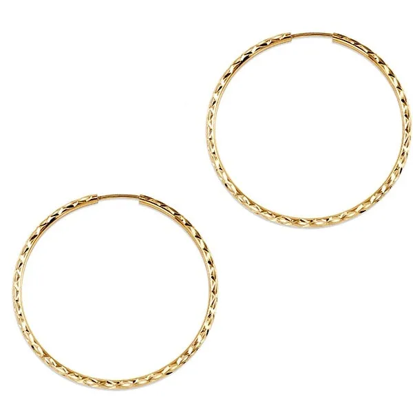 Independent Jewellers 10kt Yellow Gold 30mm Diamond Cut Sleeper Earrings Earrings Independent Jewellers 10kt Yellow Gold 30mm Diamond Cut Sleeper Earrings Earrings