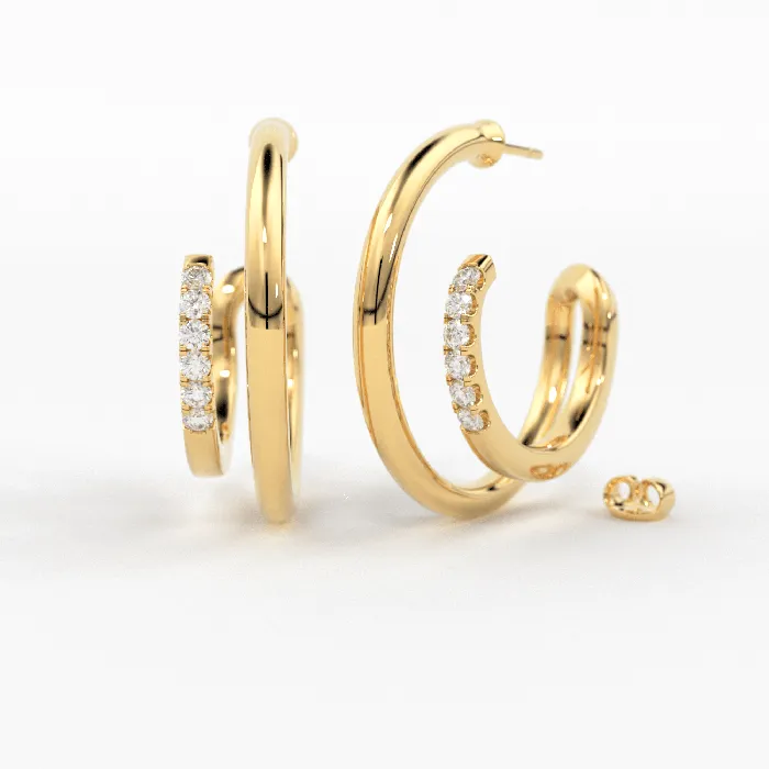Jalvi Co Earrings Diamond Twin Hoop Earrings Diamond Huggies 14k Solid Gold Huggie Earring Big Hoop Earrings 14MM Diamond Hoop Earrings Gift For Her Jalvi Co Earrings Diamond Twin Hoop Earrings Diamond Huggies 14k Solid Gold Huggie Earring Big Hoop Earrings 14MM Diamond Hoop Earrings Gift For Her