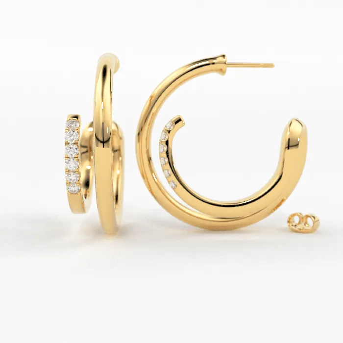 Jalvi Co Earrings Diamond Twin Hoop Earrings Diamond Huggies 14k Solid Gold Huggie Earring Big Hoop Earrings 14MM Diamond Hoop Earrings Gift For Her Jalvi Co Earrings Diamond Twin Hoop Earrings Diamond Huggies 14k Solid Gold Huggie Earring Big Hoop Earrings 14MM Diamond Hoop Earrings Gift For Her