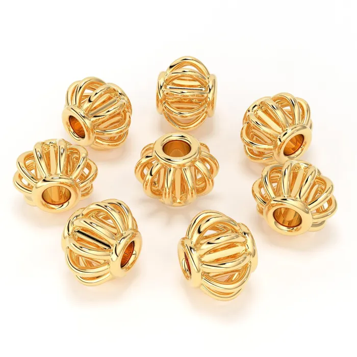 Jalvi Co PreStyled Sets 18k Solid Yellow Gold Fancy Bali Spacer Findings Bead Single piece 42mm Jalvi Co PreStyled Sets 18k Solid Yellow Gold Fancy Bali Spacer Findings Bead Single piece 42mm