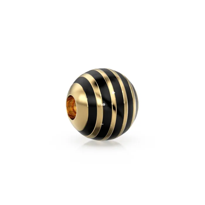 Jalvi Co PreStyled Sets 6mm 18k Solid Yellow Gold Round Ball Striped Enamel Spacer Findings Beads 1 piece Jalvi Co PreStyled Sets 6mm 18k Solid Yellow Gold Round Ball Striped Enamel Spacer Findings Beads 1 piece