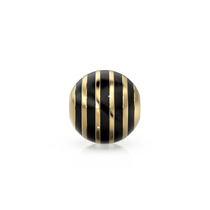 Jalvi Co PreStyled Sets 6mm 18k Solid Yellow Gold Round Ball Striped Enamel Spacer Findings Beads 1 piece Jalvi Co PreStyled Sets 6mm 18k Solid Yellow Gold Round Ball Striped Enamel Spacer Findings Beads 1 piece