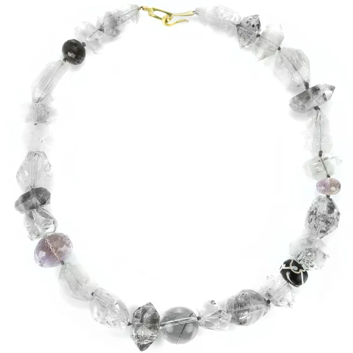 Large Herkimer and Mixed Stone Necklace Gabriella Kiss Necklaces